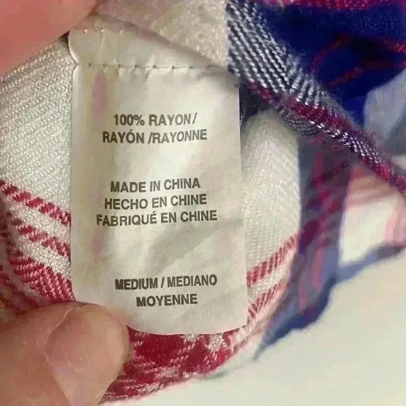 Rails Britt Plaid Short Sleeve Button Shirt Navy Red White - Picture 8 of 8